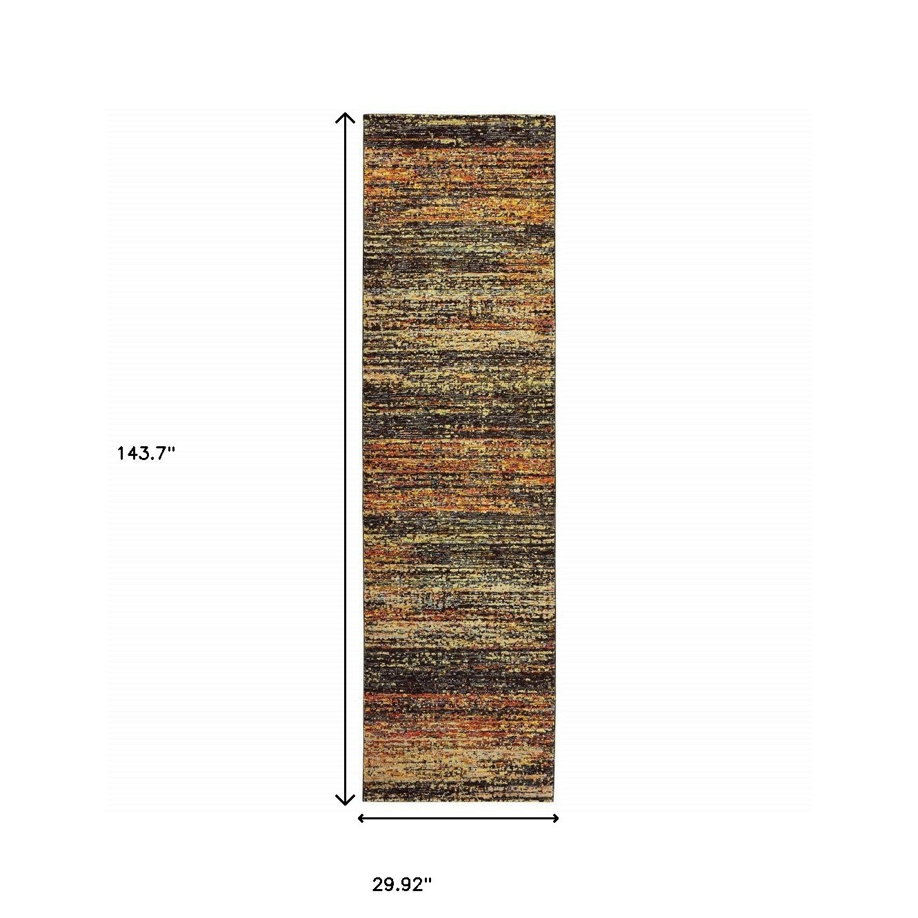 2' X 8' Gold And Slate Abstract Runner Rug-Area Rugs-DECOROLALA