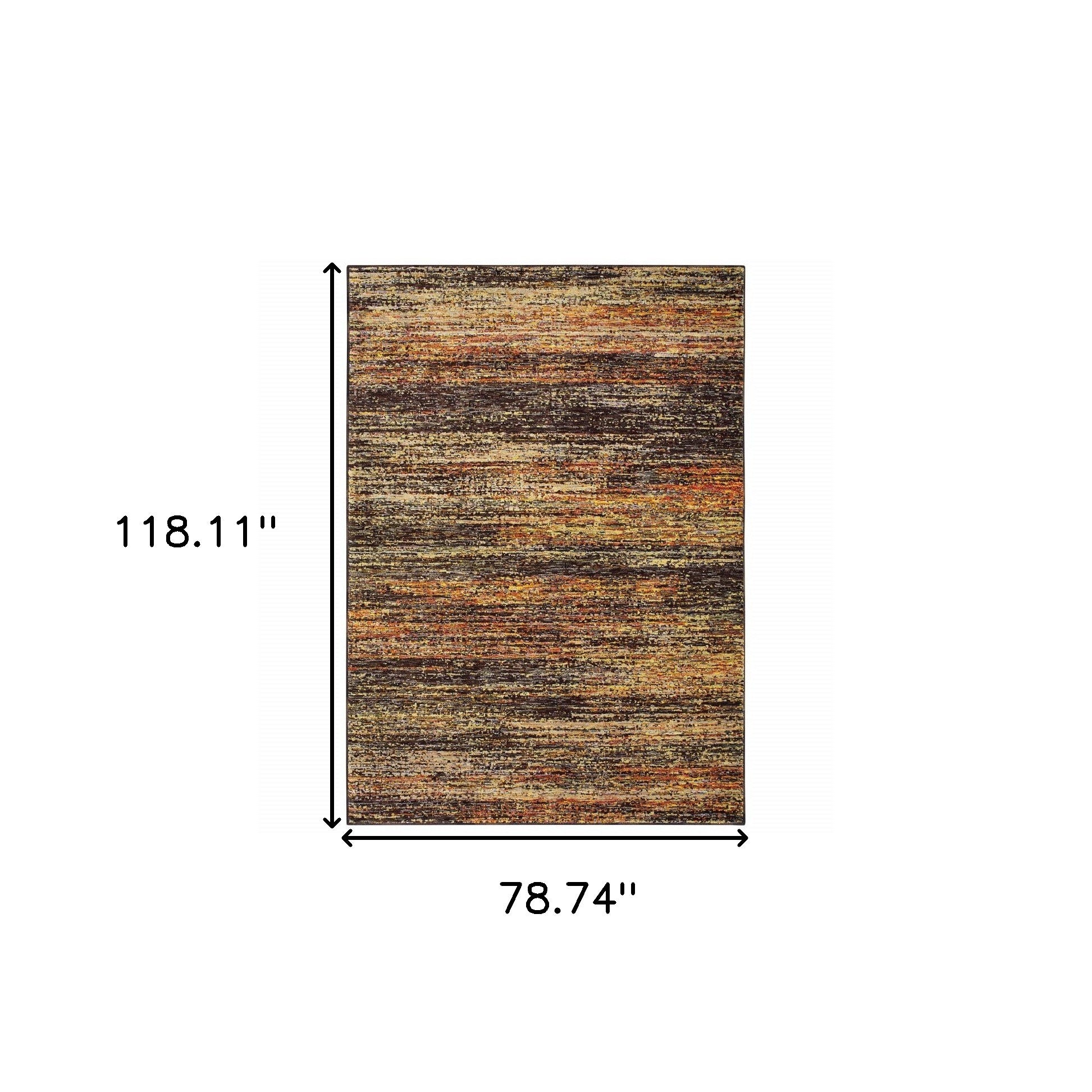 2' X 8' Gold And Slate Abstract Runner Rug-Area Rugs-DECOROLALA