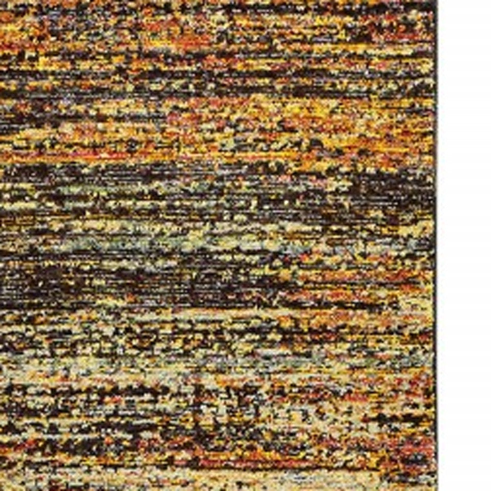 2' X 8' Gold And Slate Abstract Runner Rug-Area Rugs-DECOROLALA