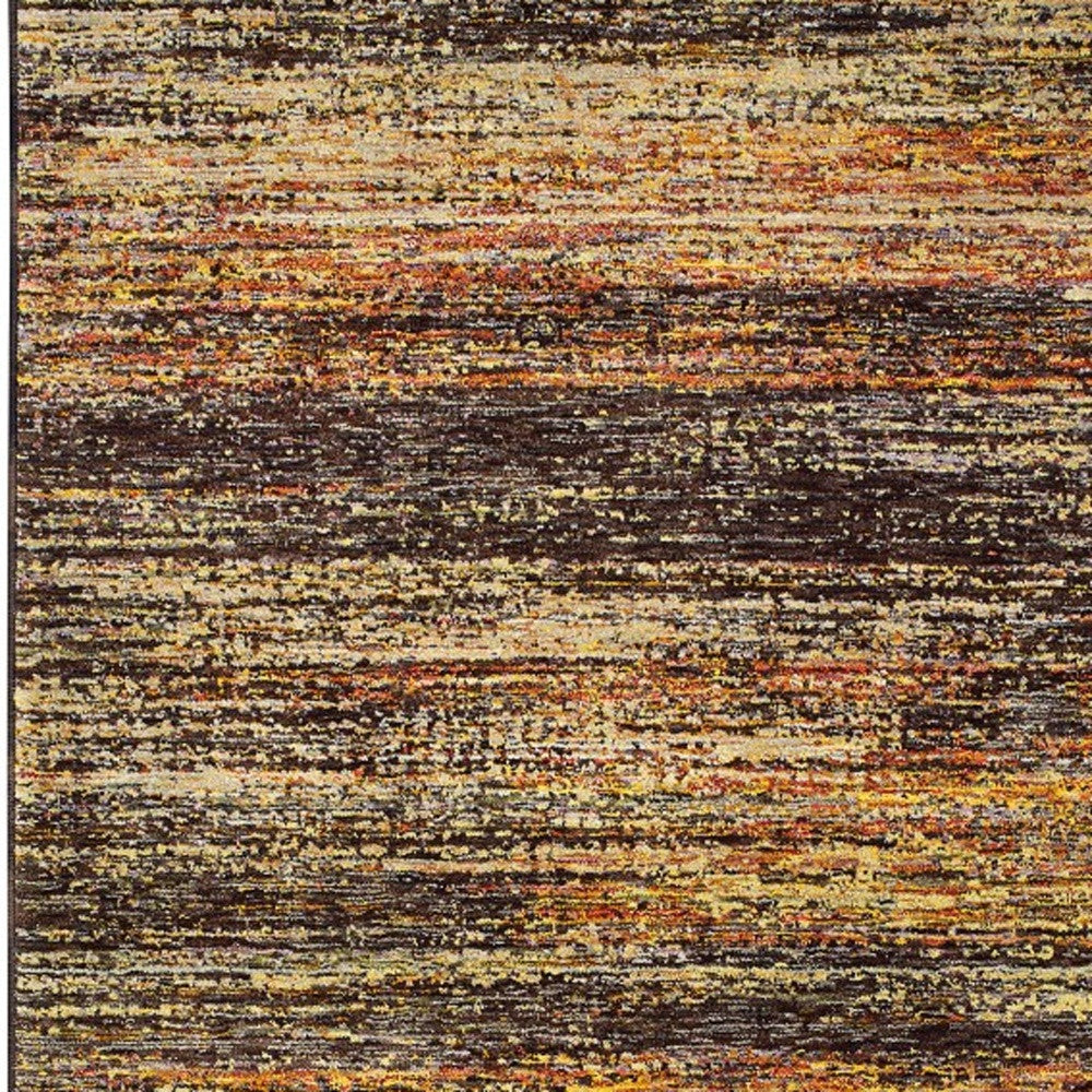 2' X 8' Gold And Slate Abstract Runner Rug-Area Rugs-DECOROLALA