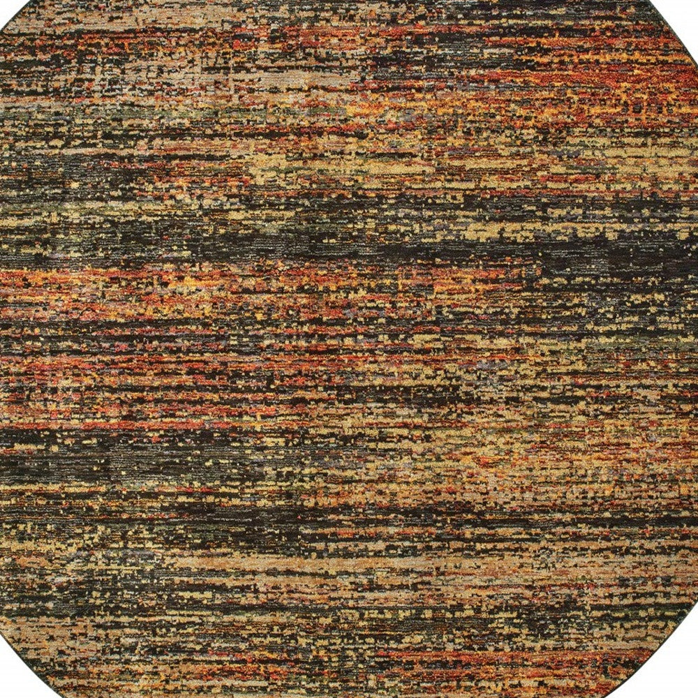 2' X 8' Gold And Slate Abstract Runner Rug-Area Rugs-DECOROLALA