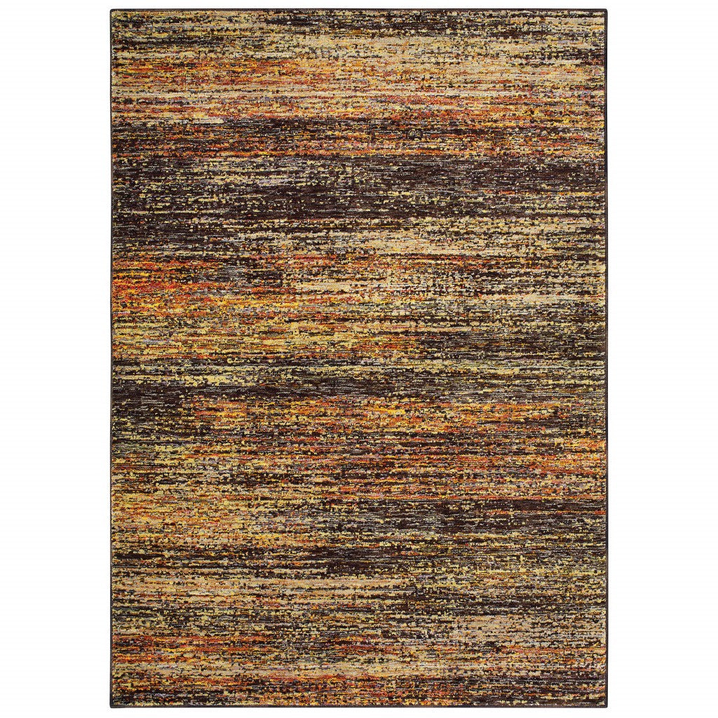 2' X 8' Gold And Slate Abstract Runner Rug-Area Rugs-DECOROLALA