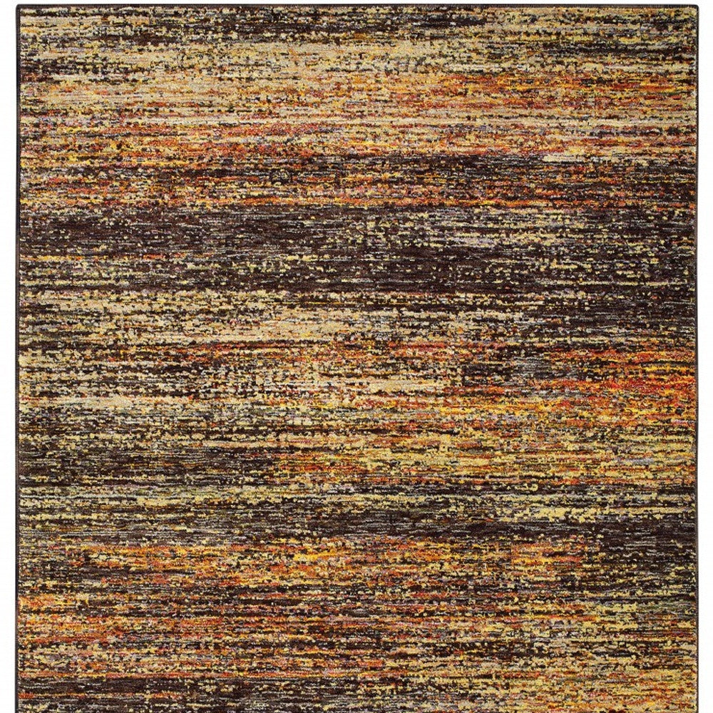 2' X 8' Gold And Slate Abstract Runner Rug-Area Rugs-DECOROLALA