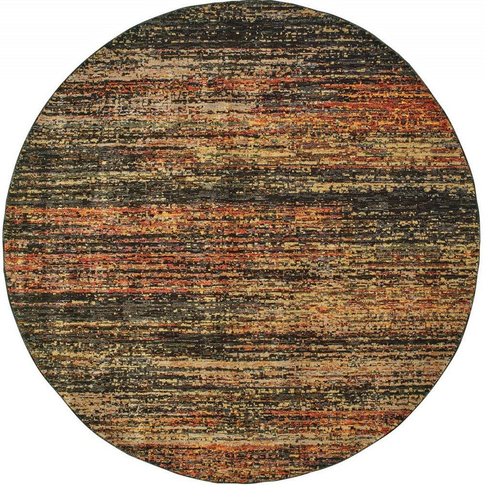 2' X 8' Gold And Slate Abstract Runner Rug-Area Rugs-DECOROLALA