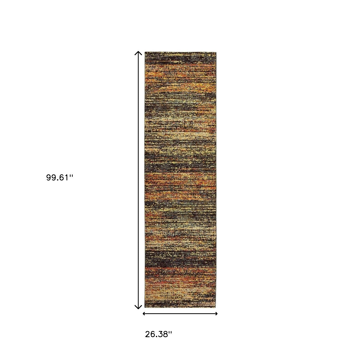 2' X 8' Gold And Slate Abstract Runner Rug-Area Rugs-DECOROLALA