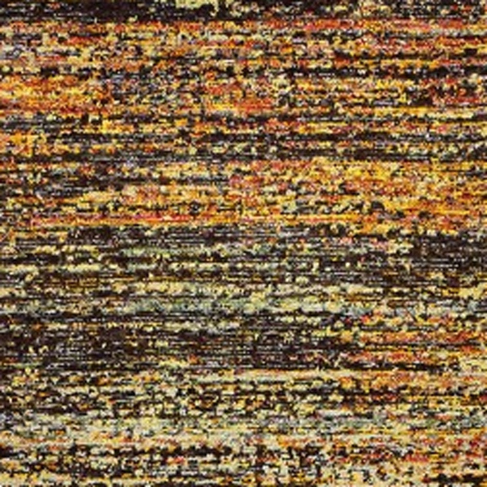 2' X 8' Gold And Slate Abstract Runner Rug-Area Rugs-DECOROLALA
