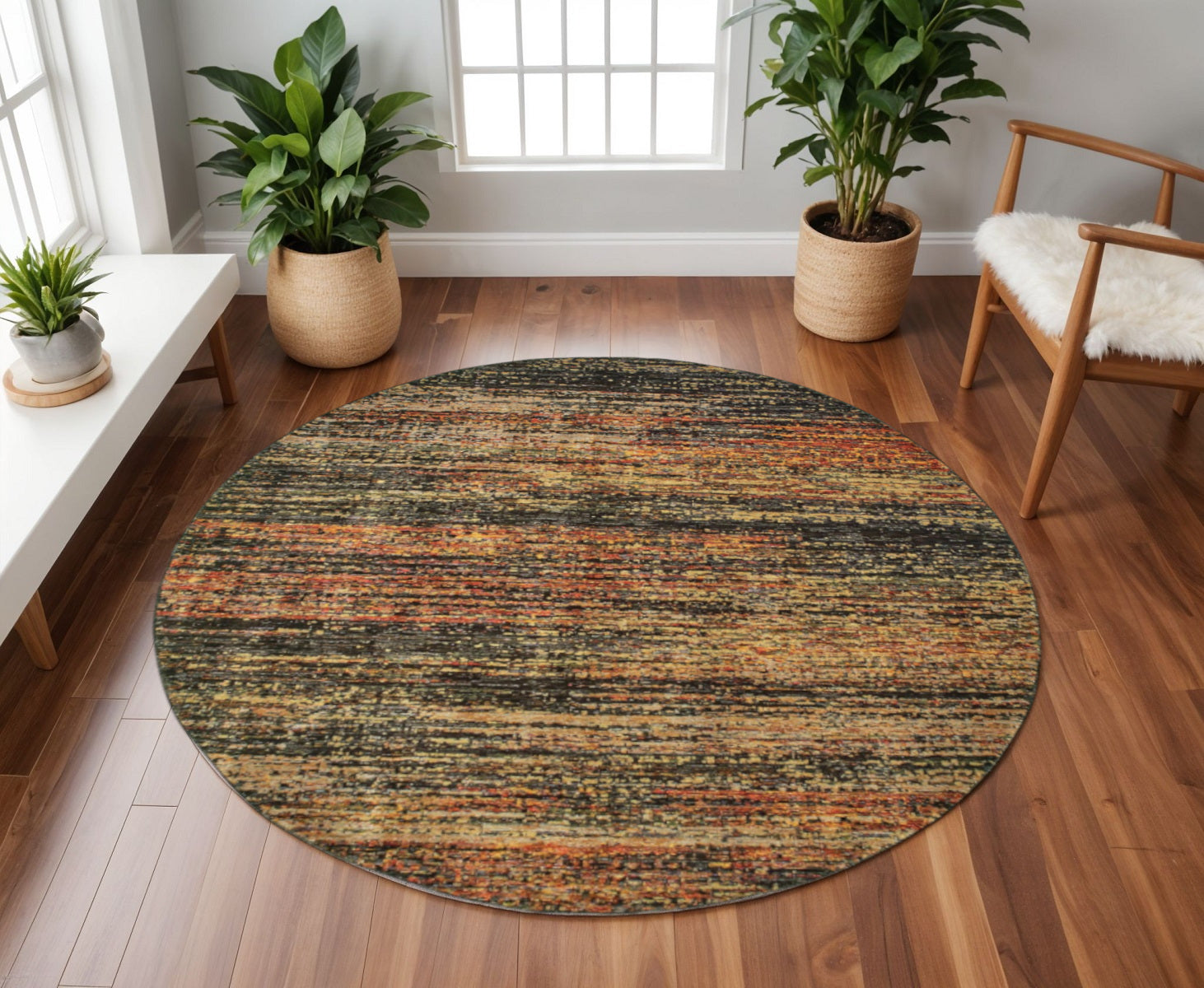 2' X 8' Gold And Slate Abstract Runner Rug-Area Rugs-DECOROLALA