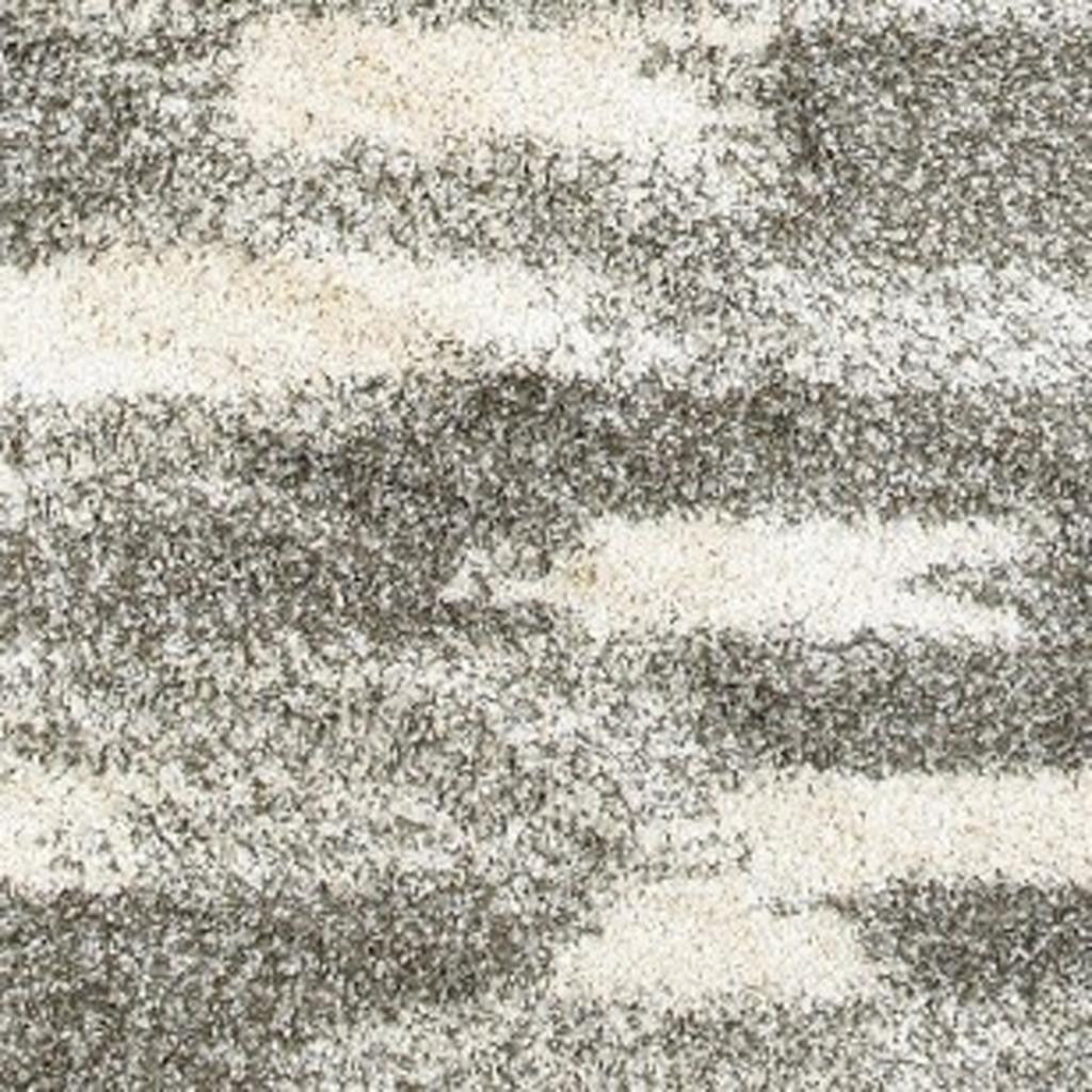 2' X 8' Gray And Ivory Geometric Pattern Runner Rug-Area Rugs-DECOROLALA