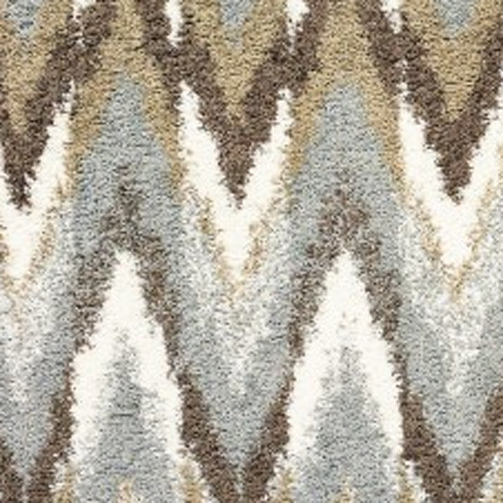2' X 8' Gray And Taupe Ikat Pattern Runner Rug-Area Rugs-DECOROLALA
