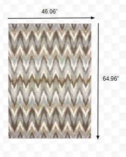 2' X 8' Gray And Taupe Ikat Pattern Runner Rug-Area Rugs-DECOROLALA