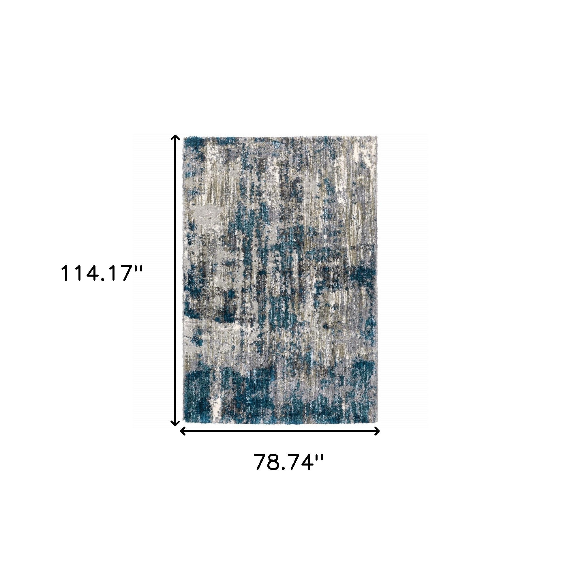 2' X 8' Grey And Blue Grey Skies Runner Rug-Area Rugs-DECOROLALA