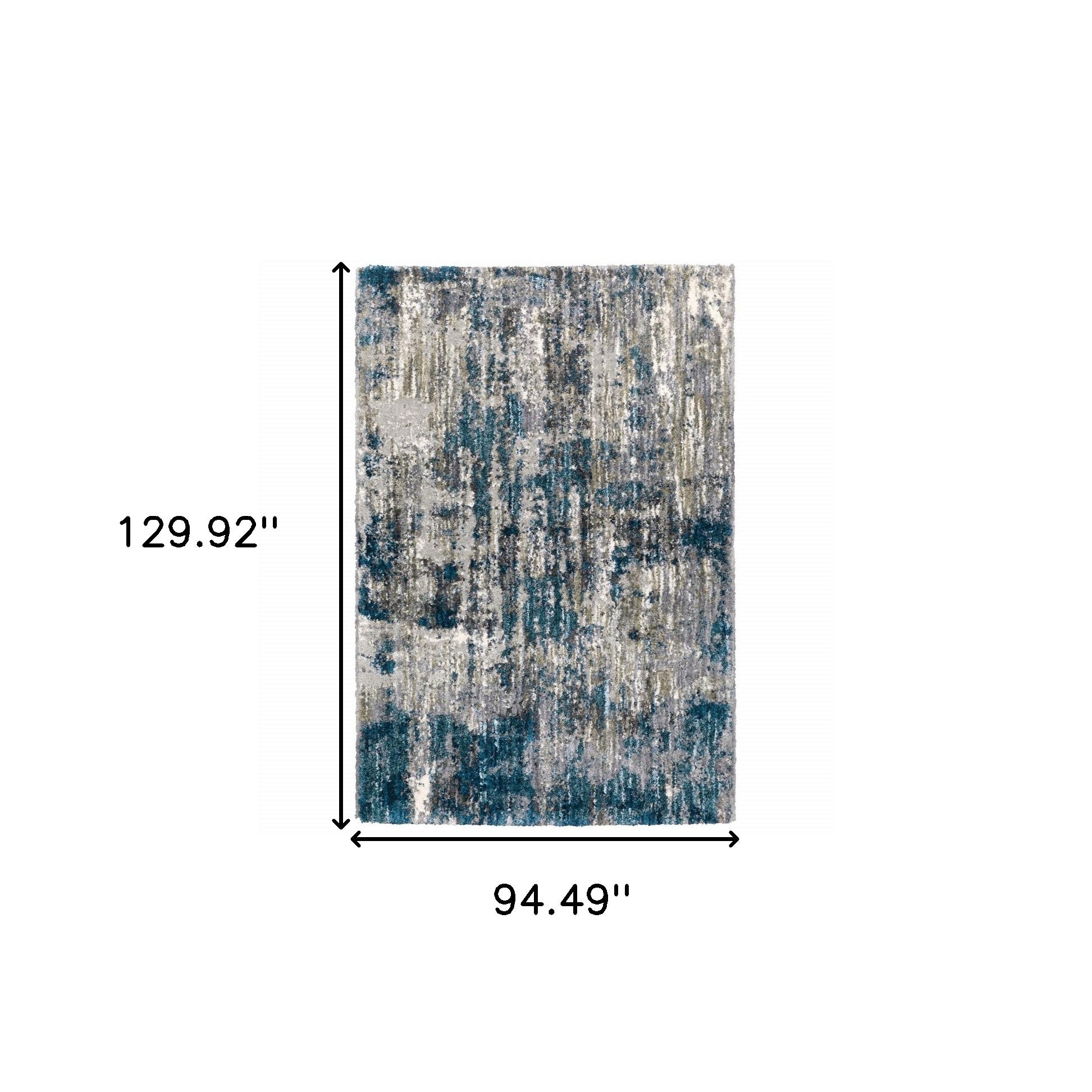 2' X 8' Grey And Blue Grey Skies Runner Rug-Area Rugs-DECOROLALA
