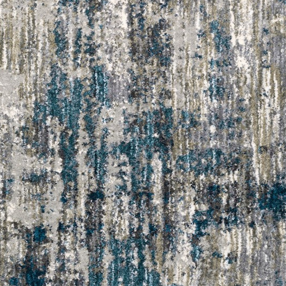 2' X 8' Grey And Blue Grey Skies Runner Rug-Area Rugs-DECOROLALA