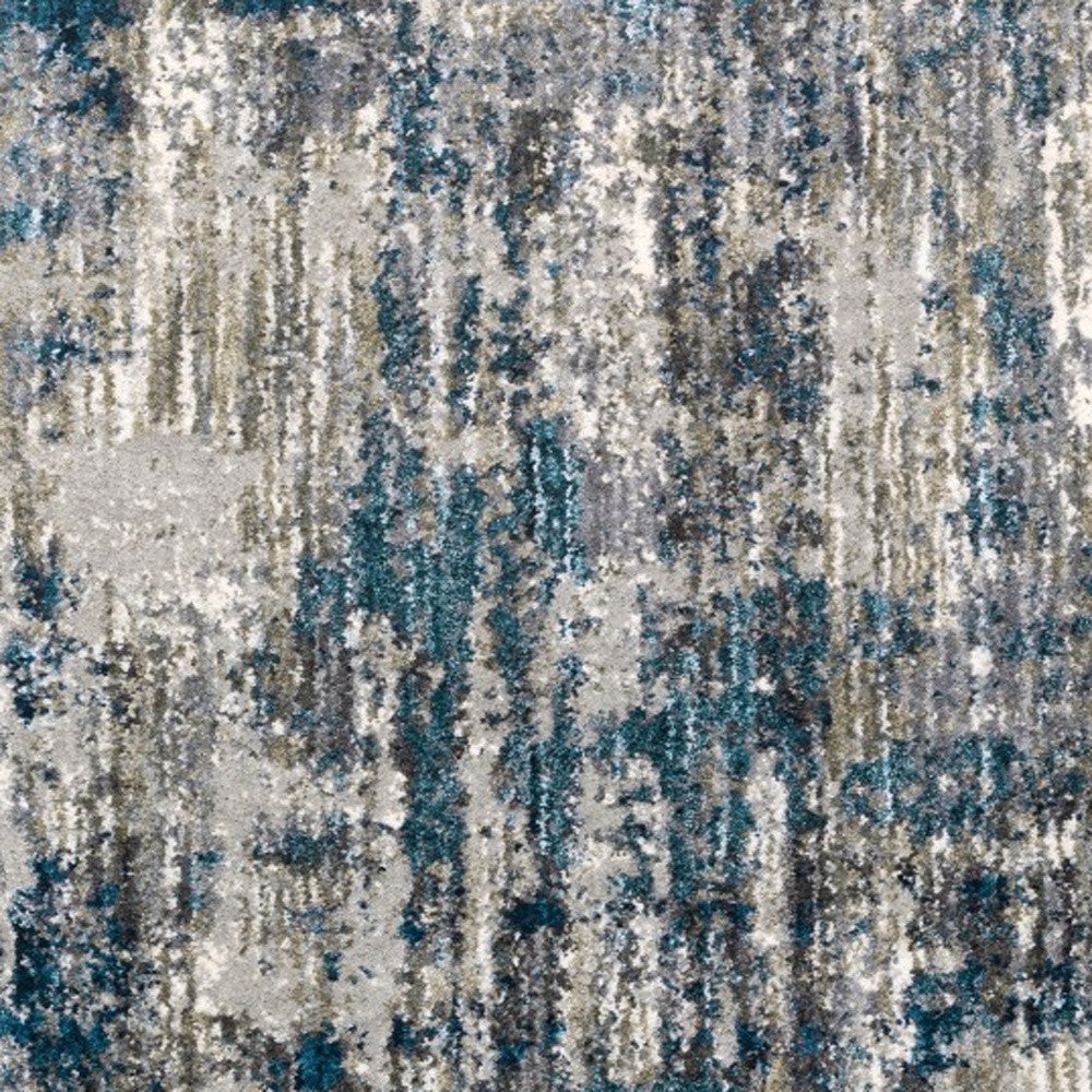 2' X 8' Grey And Blue Grey Skies Runner Rug-Area Rugs-DECOROLALA
