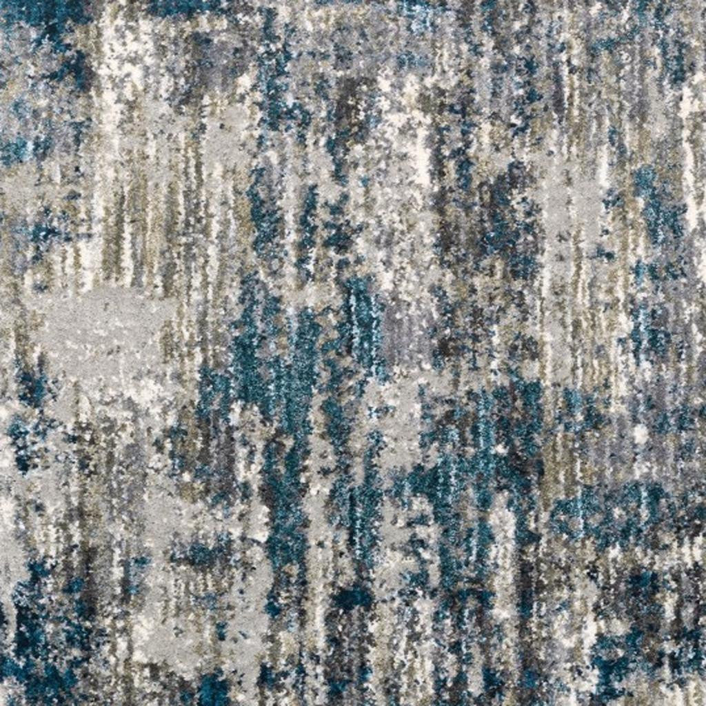 2' X 8' Grey And Blue Grey Skies Runner Rug-Area Rugs-DECOROLALA