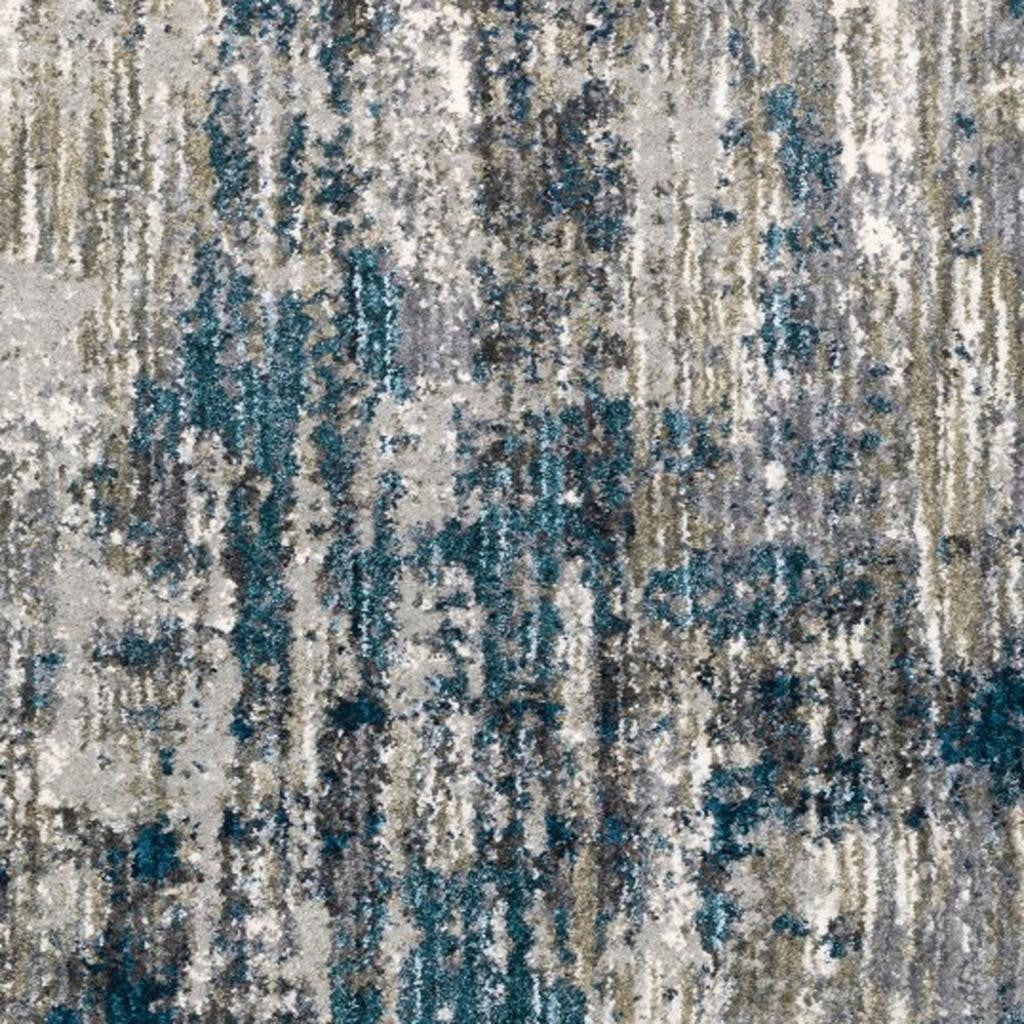 2' X 8' Grey And Blue Grey Skies Runner Rug-Area Rugs-DECOROLALA