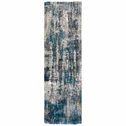 2' X 8' Grey And Blue Grey Skies Runner Rug-Area Rugs-DECOROLALA