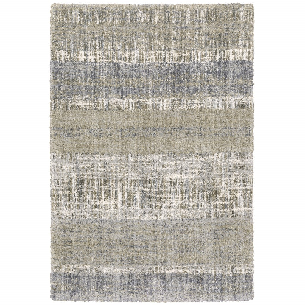 2' X 8' Grey And Ivory Abstract Lines Runner Rug-Area Rugs-DECOROLALA