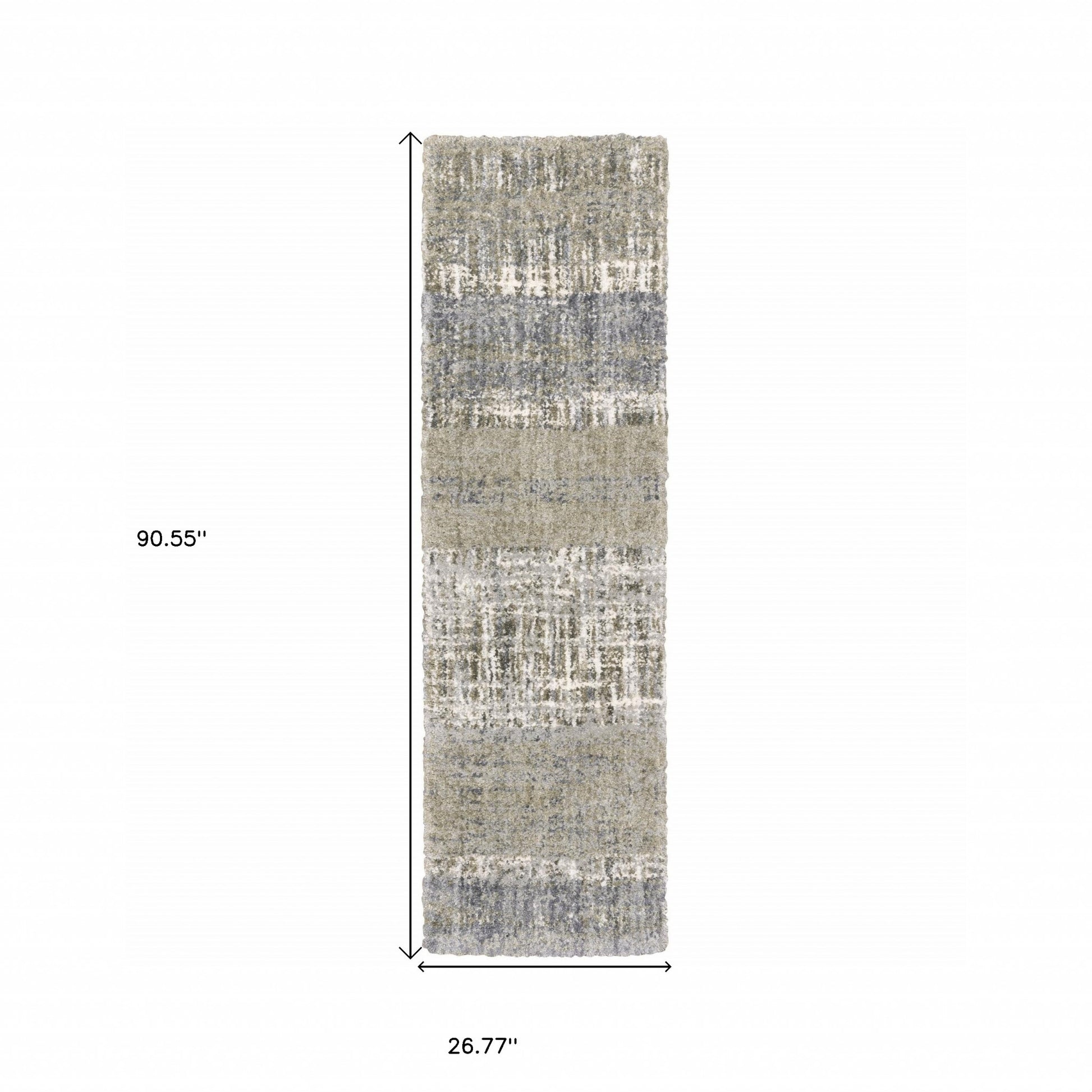 2' X 8' Grey And Ivory Abstract Lines Runner Rug-Area Rugs-DECOROLALA