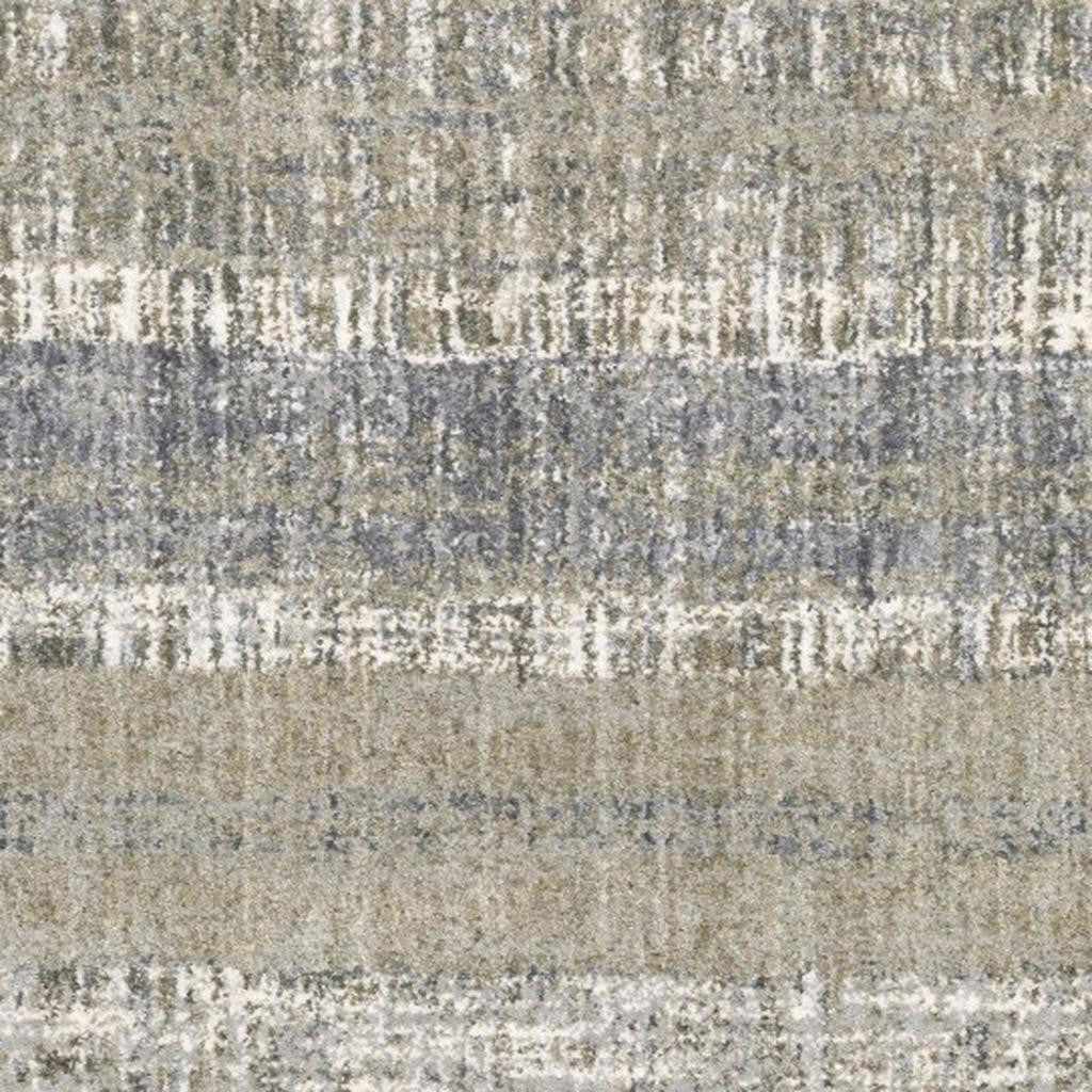2' X 8' Grey And Ivory Abstract Lines Runner Rug-Area Rugs-DECOROLALA