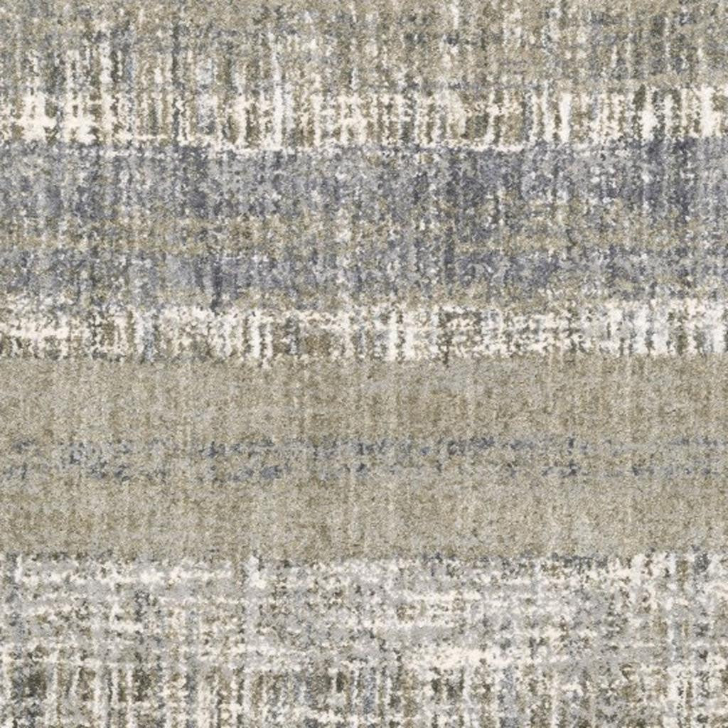 2' X 8' Grey And Ivory Abstract Lines Runner Rug-Area Rugs-DECOROLALA
