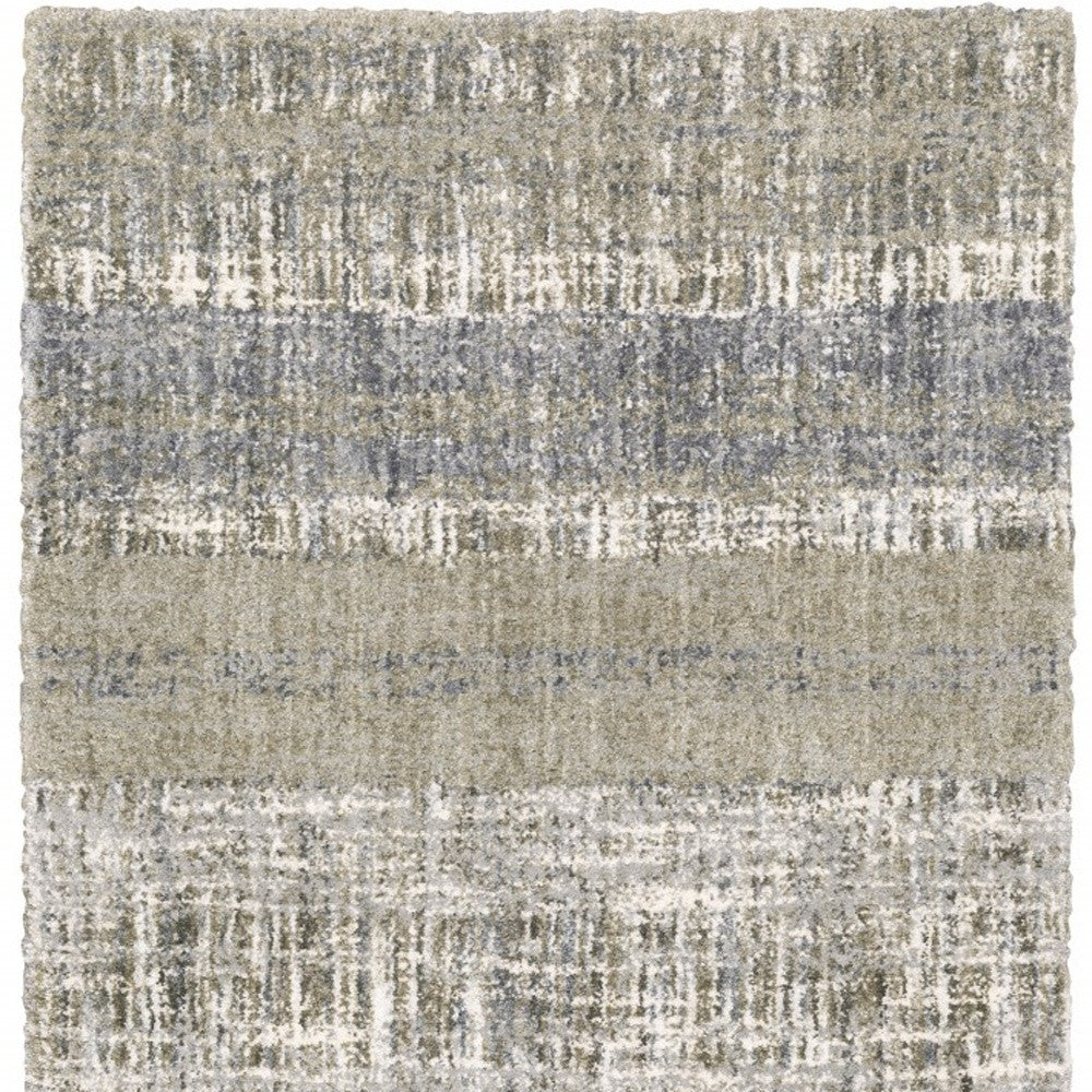 2' X 8' Grey And Ivory Abstract Lines Runner Rug-Area Rugs-DECOROLALA