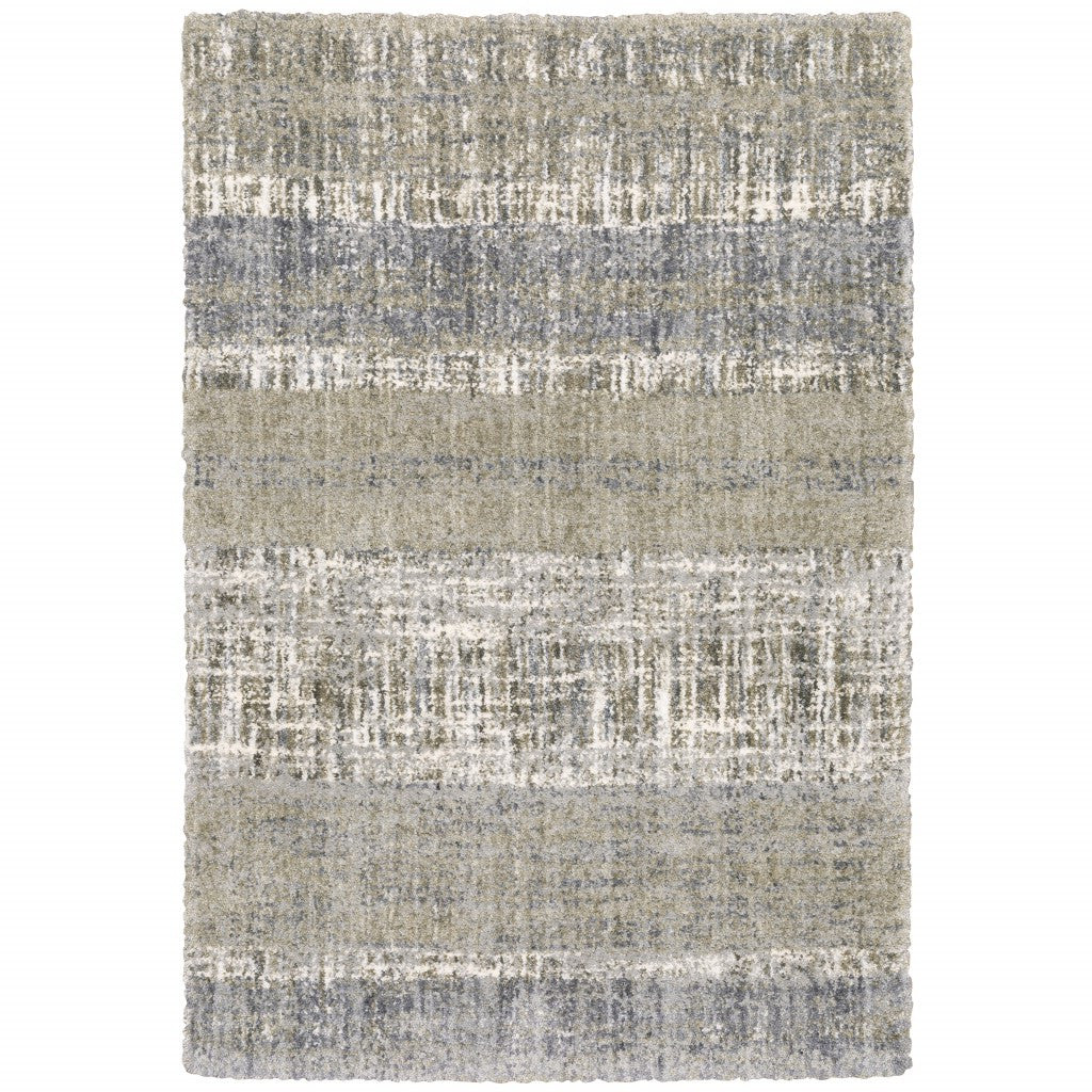 2' X 8' Grey And Ivory Abstract Lines Runner Rug-Area Rugs-DECOROLALA