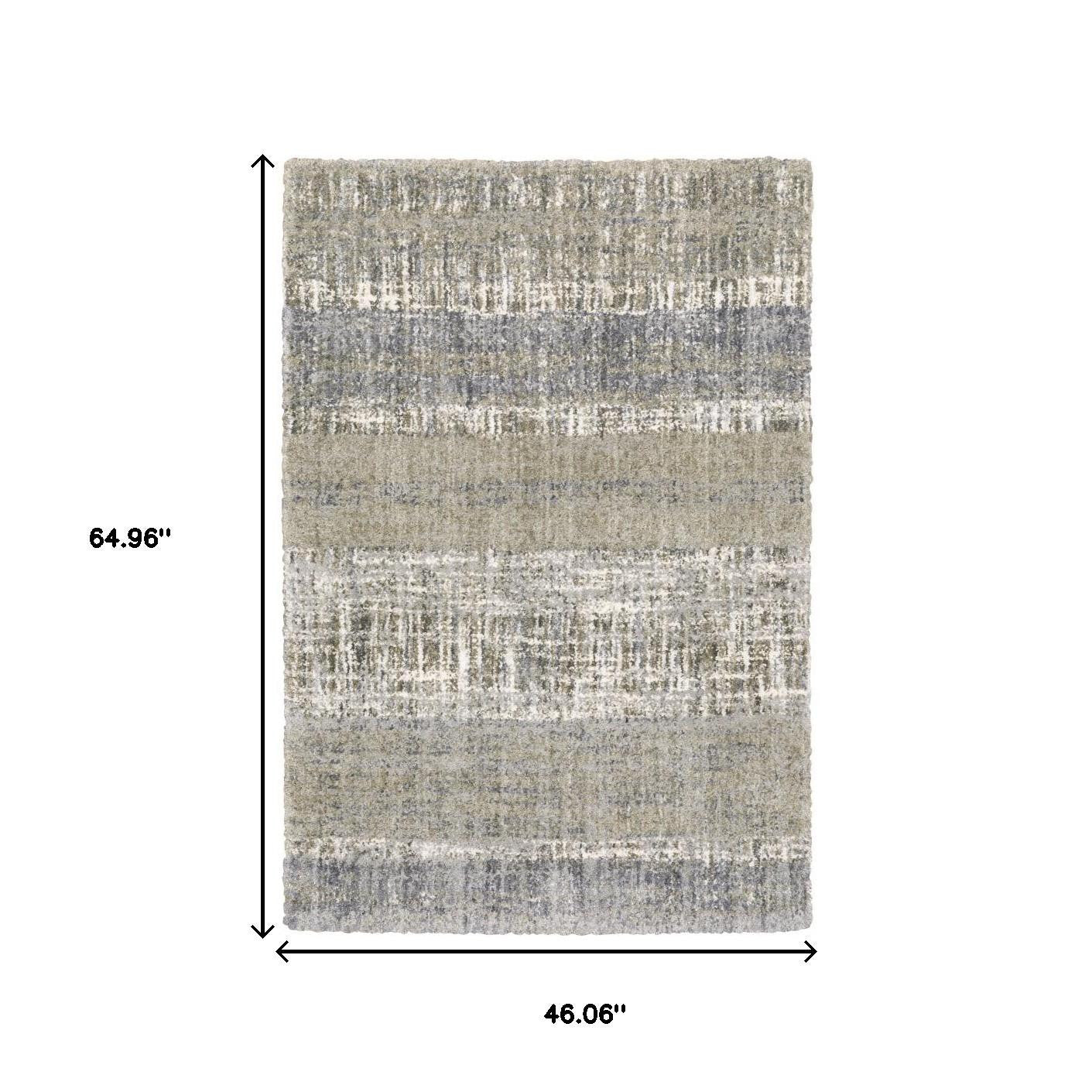 2' X 8' Grey And Ivory Abstract Lines Runner Rug-Area Rugs-DECOROLALA