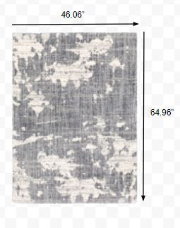 2' X 8' Grey And Ivory Grey Matter Runner Rug-Area Rugs-DECOROLALA