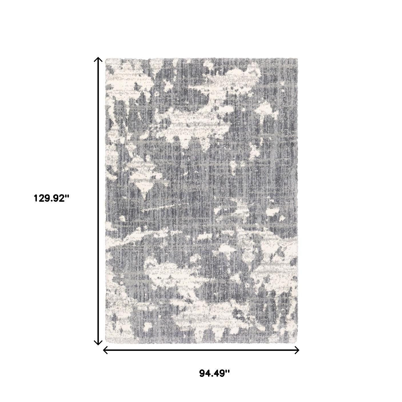 2' X 8' Grey And Ivory Grey Matter Runner Rug-Area Rugs-DECOROLALA