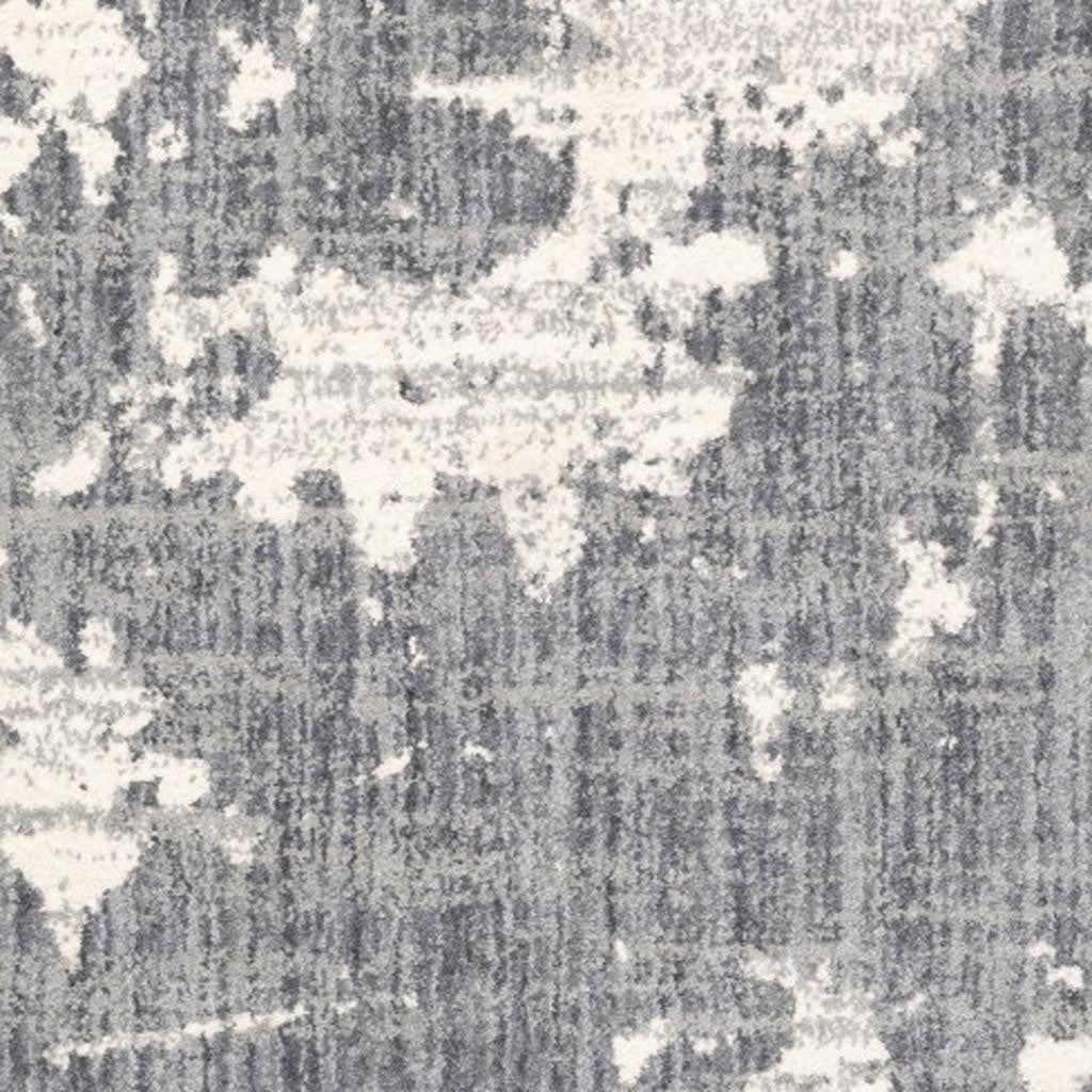 2' X 8' Grey And Ivory Grey Matter Runner Rug-Area Rugs-DECOROLALA