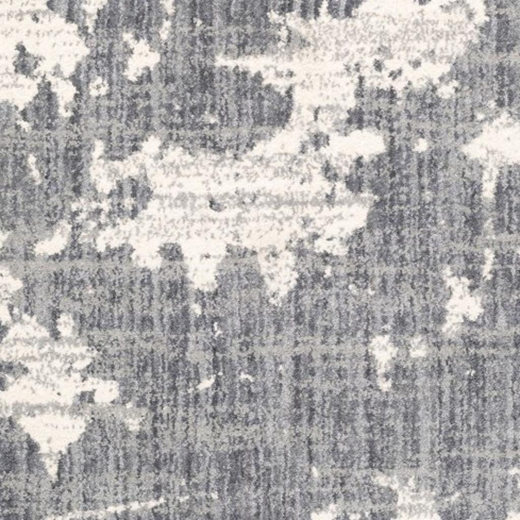 2' X 8' Grey And Ivory Grey Matter Runner Rug-Area Rugs-DECOROLALA