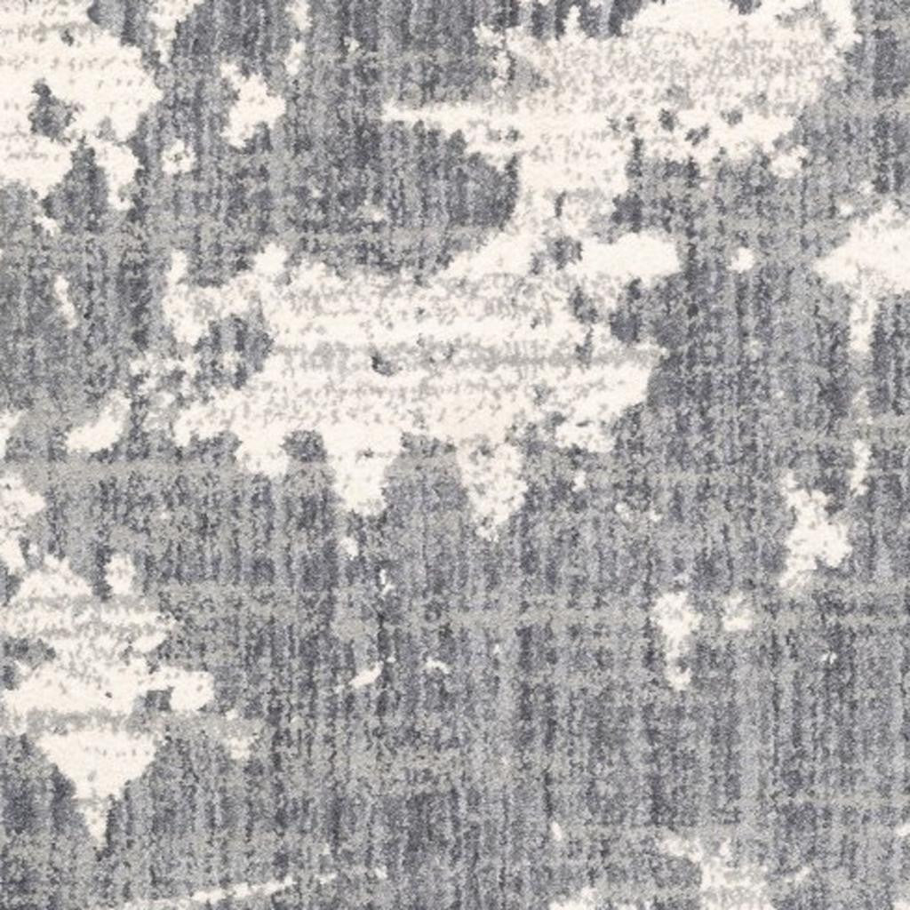 2' X 8' Grey And Ivory Grey Matter Runner Rug-Area Rugs-DECOROLALA