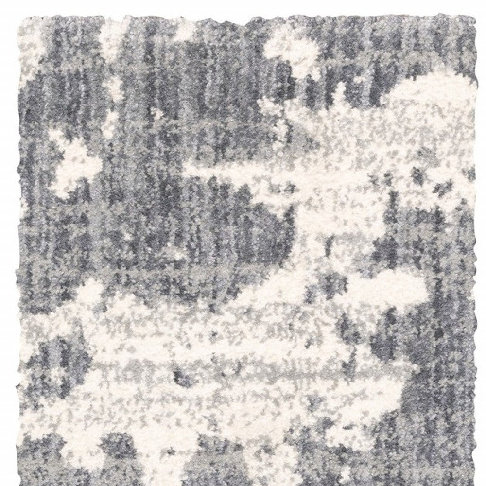 2' X 8' Grey And Ivory Grey Matter Runner Rug-Area Rugs-DECOROLALA