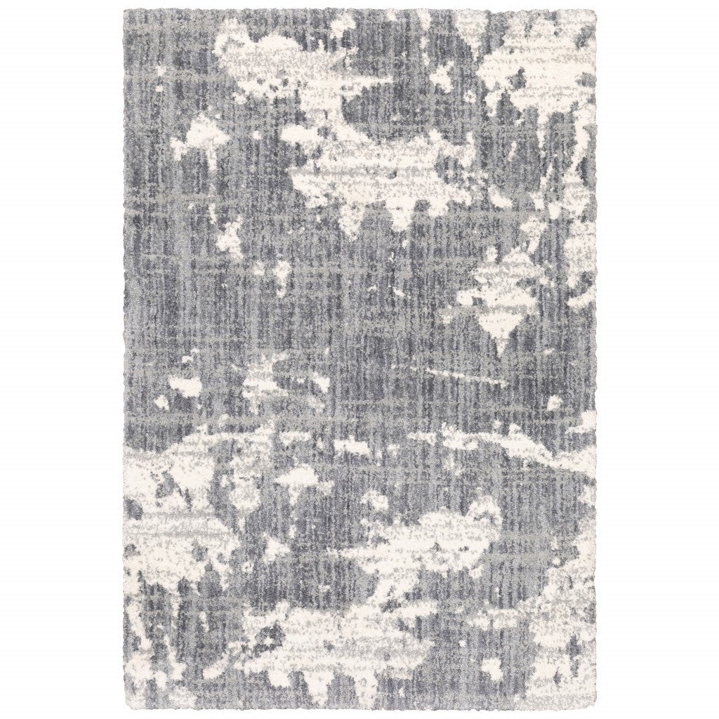 2' X 8' Grey And Ivory Grey Matter Runner Rug-Area Rugs-DECOROLALA