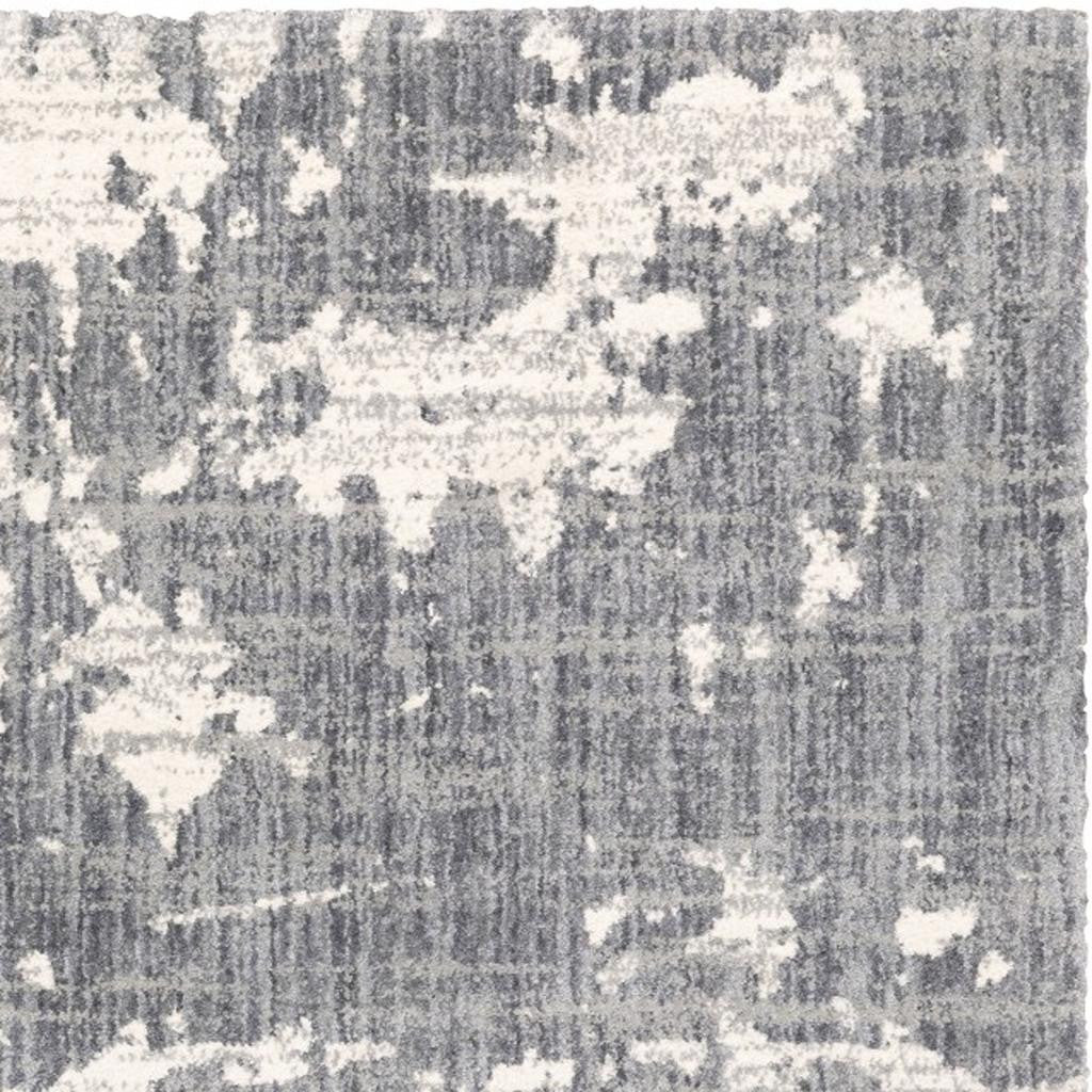 2' X 8' Grey And Ivory Grey Matter Runner Rug-Area Rugs-DECOROLALA