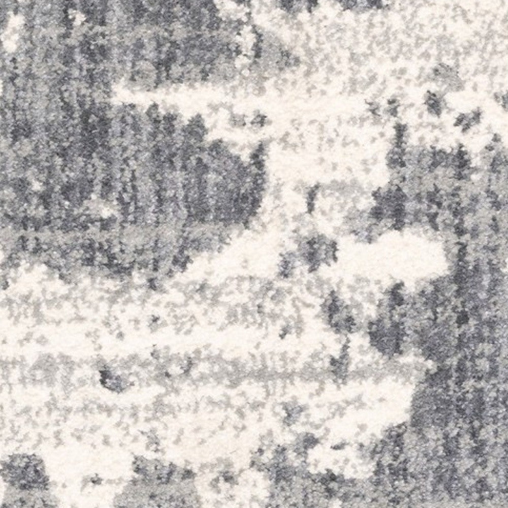 2' X 8' Grey And Ivory Grey Matter Runner Rug-Area Rugs-DECOROLALA