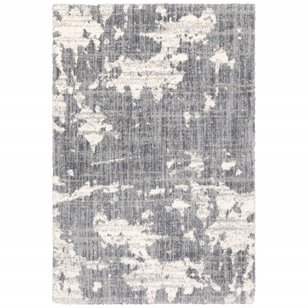 2' X 8' Grey And Ivory Grey Matter Runner Rug-Area Rugs-DECOROLALA