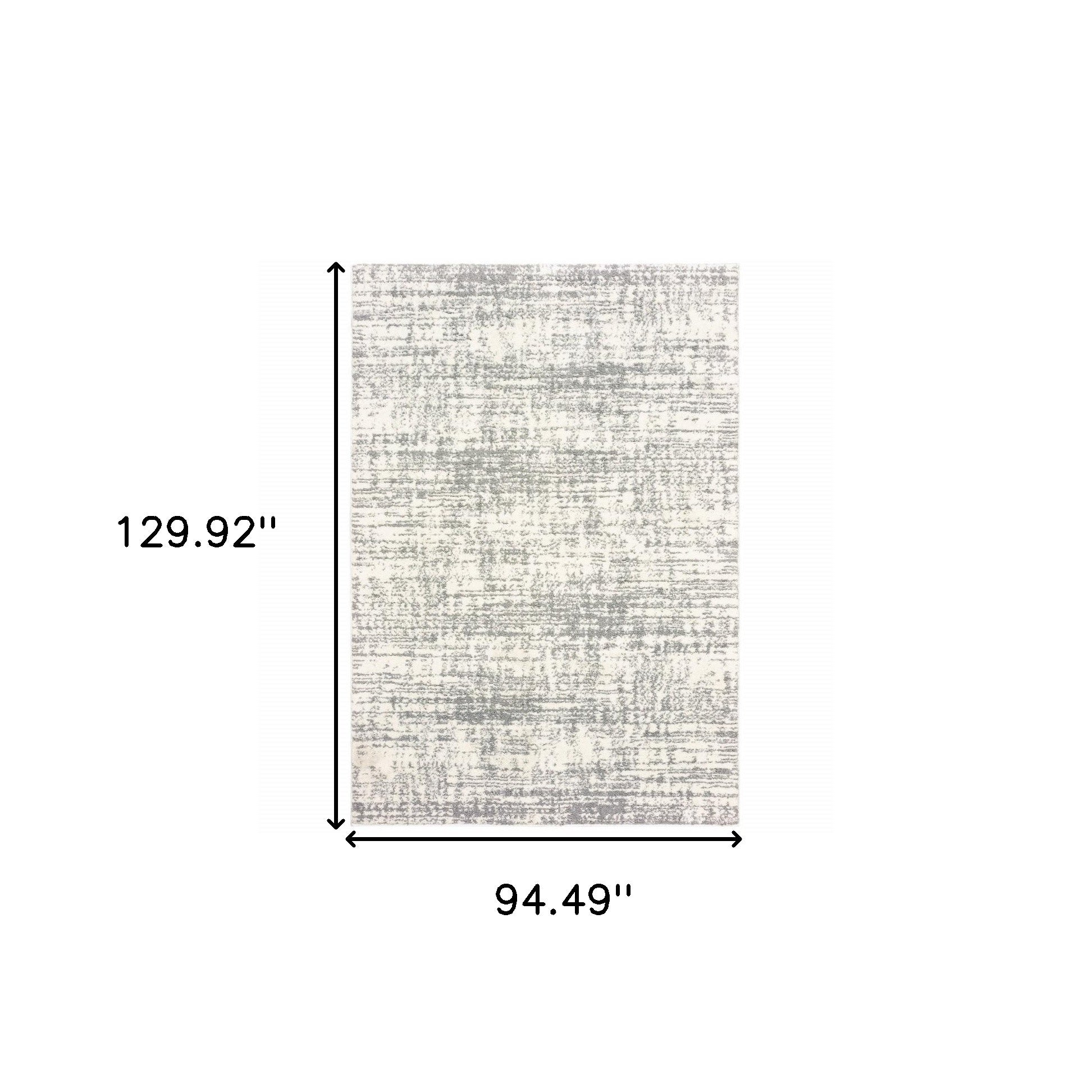 2' X 8' Ivory And Gray Abstract Strokes Runner Rug-Area Rugs-DECOROLALA