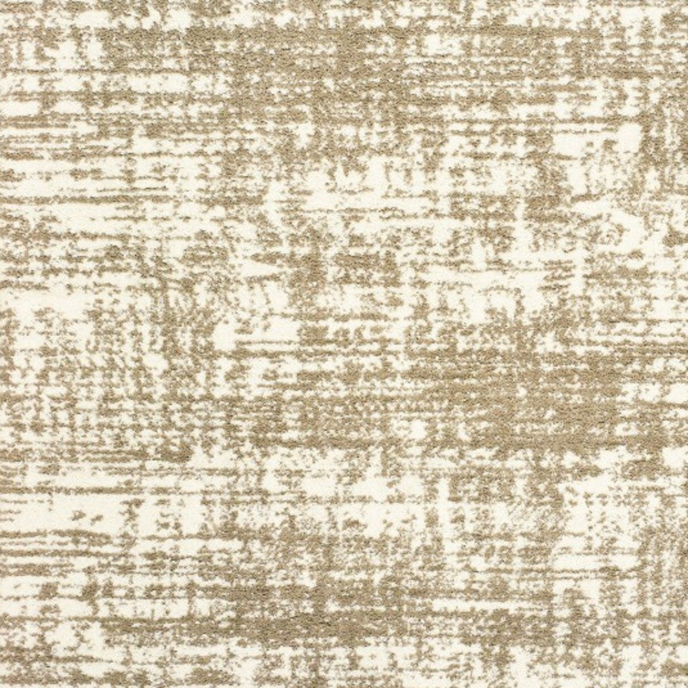2' X 8' Ivory And Gray Abstract Strokes Runner Rug-Area Rugs-DECOROLALA