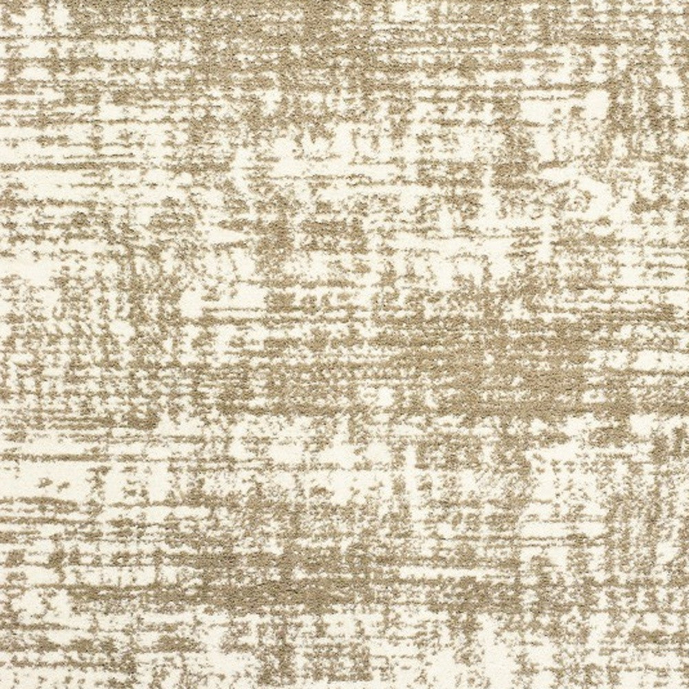 2' X 8' Ivory And Gray Abstract Strokes Runner Rug-Area Rugs-DECOROLALA