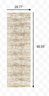 2' X 8' Ivory And Gray Abstract Strokes Runner Rug-Area Rugs-DECOROLALA