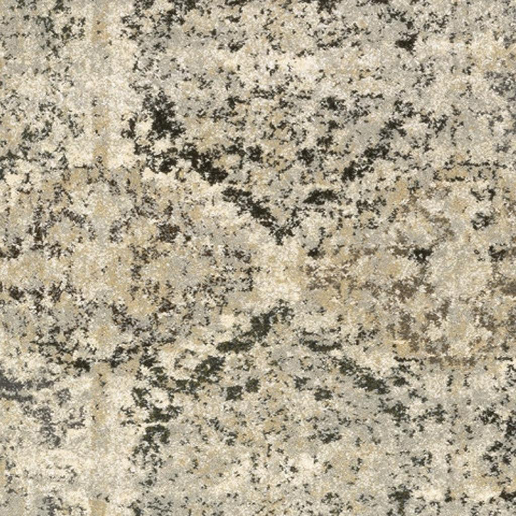 2' X 8' Ivory And Gray Floral Trellis Indoor Runner Rug-Area Rugs-DECOROLALA