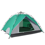2-in-1 4 Person Instant Pop-up Waterproof Camping Tent-Green-Tents-DECOROLALA