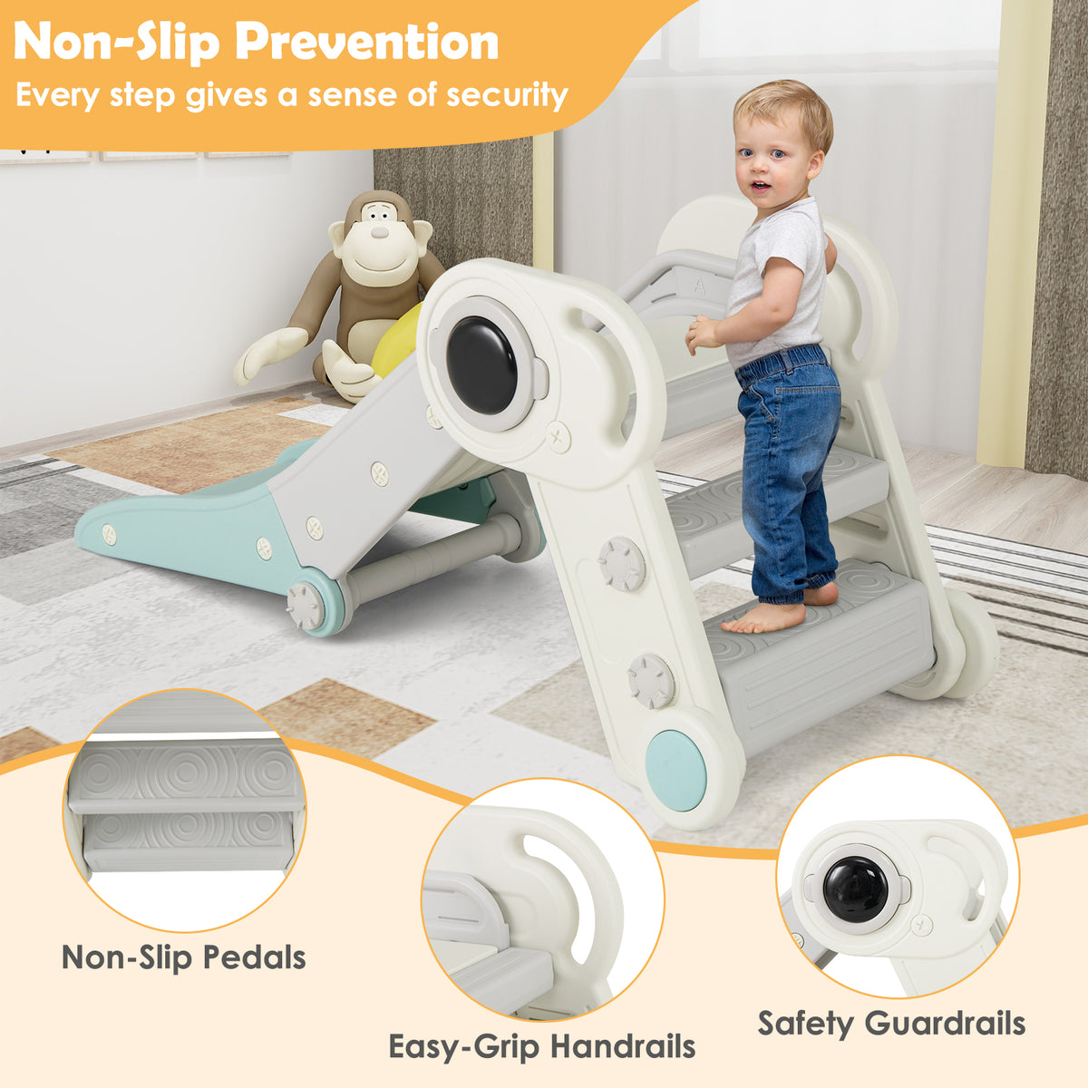 2 in 1 Baby Slide with Climber for Toddlers Age 18+ Months