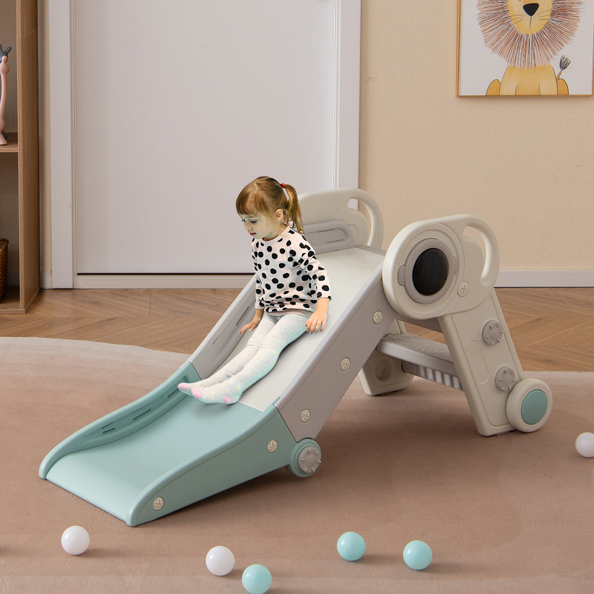 2 in 1 Baby Slide with Climber for Toddlers Age 18+ Months