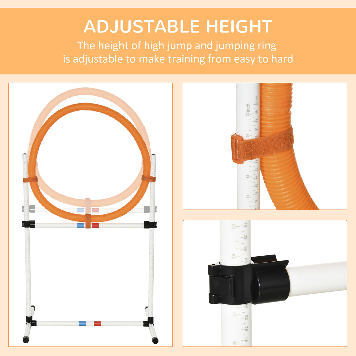 2-in-1 Dog Agility Training Equipment - Tire Jump and Hurdle Bar-Dogs-DECOROLALA