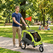 2-in-1 Dog Bike Trailer & Foldable Pet Stroller - Green-Dogs-DECOROLALA