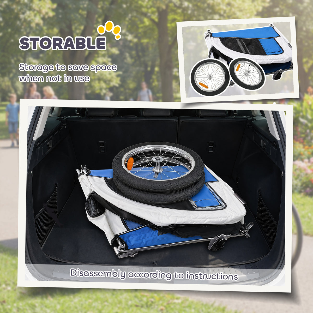 2-in-1 Dog Bike Trailer & Pet Stroller - Light Grey-Dogs-DECOROLALA