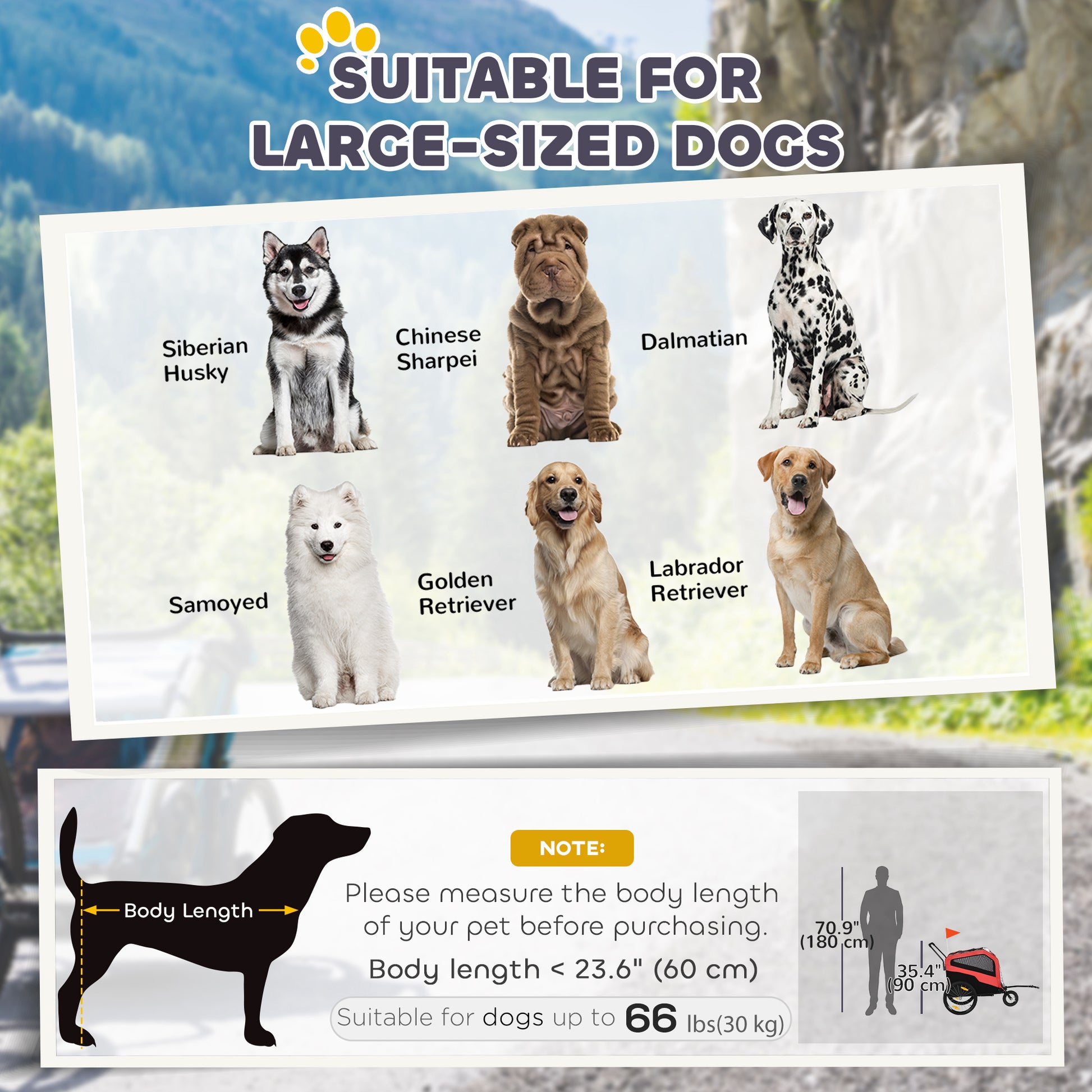 2-in-1 Dog Bike Trailer & Stroller for Large Dogs - Red-DECOROLALA